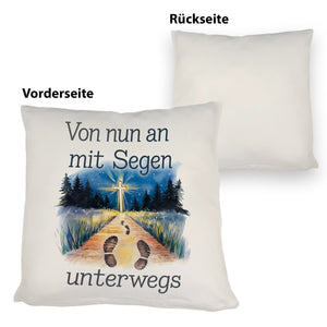 Mit Segen unterwegs Kissen - Segenstrahlendes Kreuz