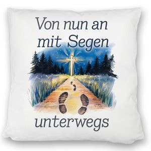 Mit Segen unterwegs Kissen - Segenstrahlendes Kreuz