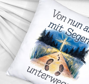 Mit Segen unterwegs Kissen - Segenstrahlendes Kreuz
