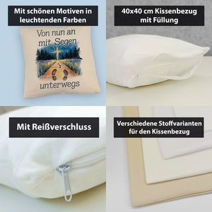 Mit Segen unterwegs Kissen - Segenstrahlendes Kreuz
