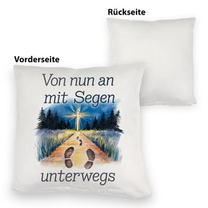 Mit Segen unterwegs Kissen - Segenstrahlendes Kreuz