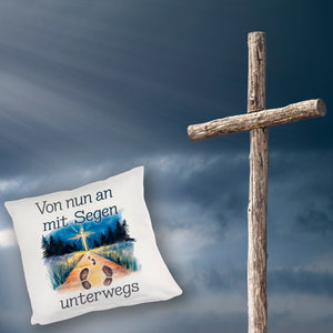 Mit Segen unterwegs Kissen - Segenstrahlendes Kreuz