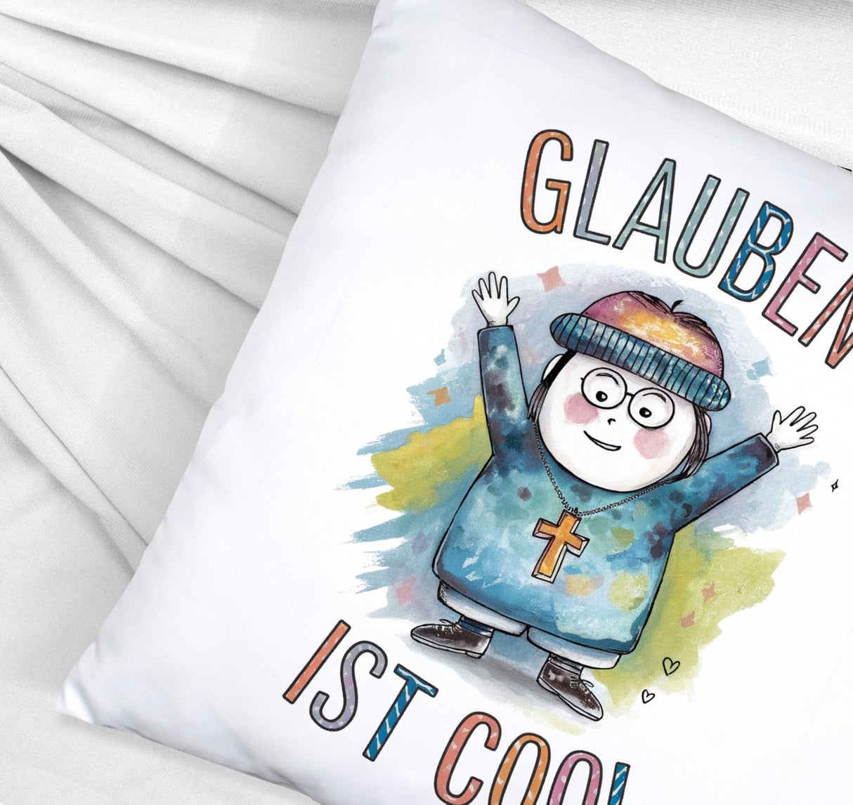Glauben ist cool Kissen - christliches Motiv
