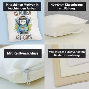 Glauben ist cool Kissen - christliches Motiv