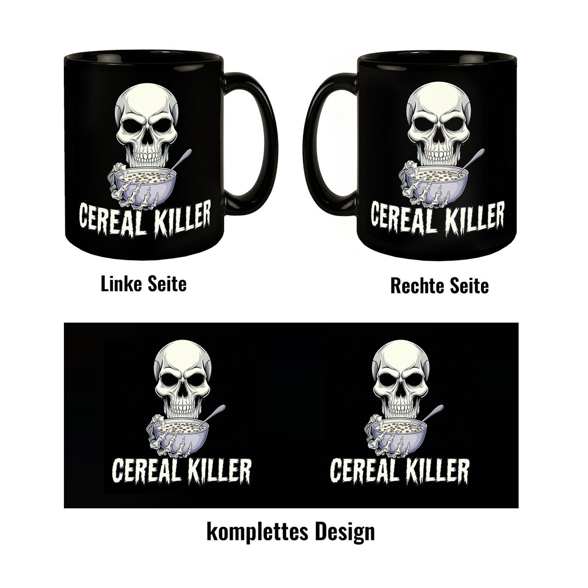 Cereal Killer Totenkopf Tasse für Müslifans