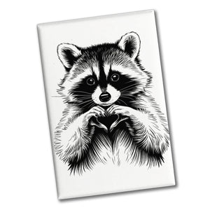 Waschbär zeigt Herz Souvenir Magnet für Tierliebhaber