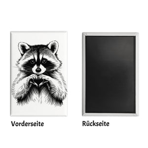 Waschbär zeigt Herz Souvenir Magnet für Tierliebhaber