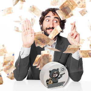 Waschbär Bandit Spardose - Gimme all your money