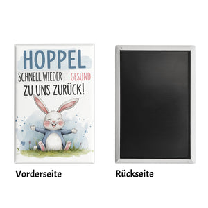 Hoppel schnell gesund zurück Souvenir Souvenir Magnet - Hase auf der Wiese
