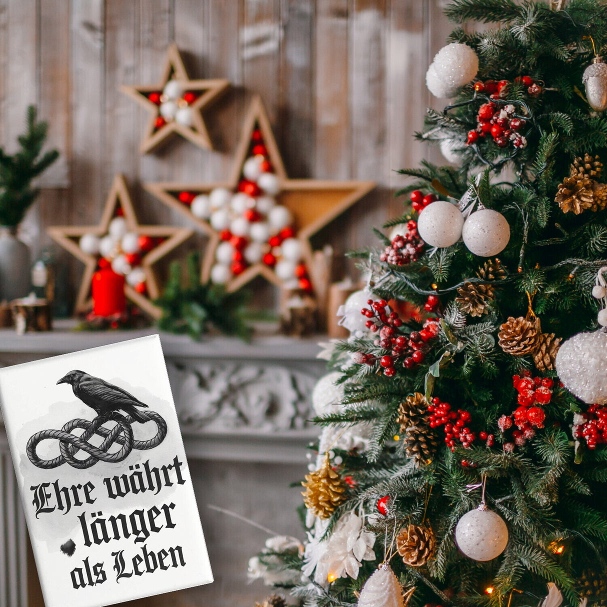 Ehre währt länger als Leben Souvenir Souvenir Magnet - Rabe auf Knoten