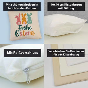 Frohe Ostern Hasen Kissen für Osterdeko