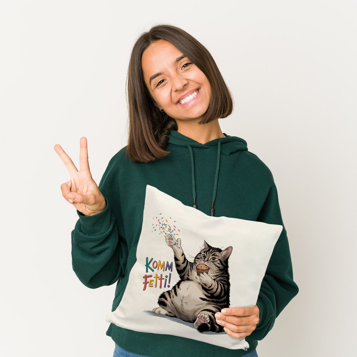 Pummelige Katze Kissen - Komm Fetti