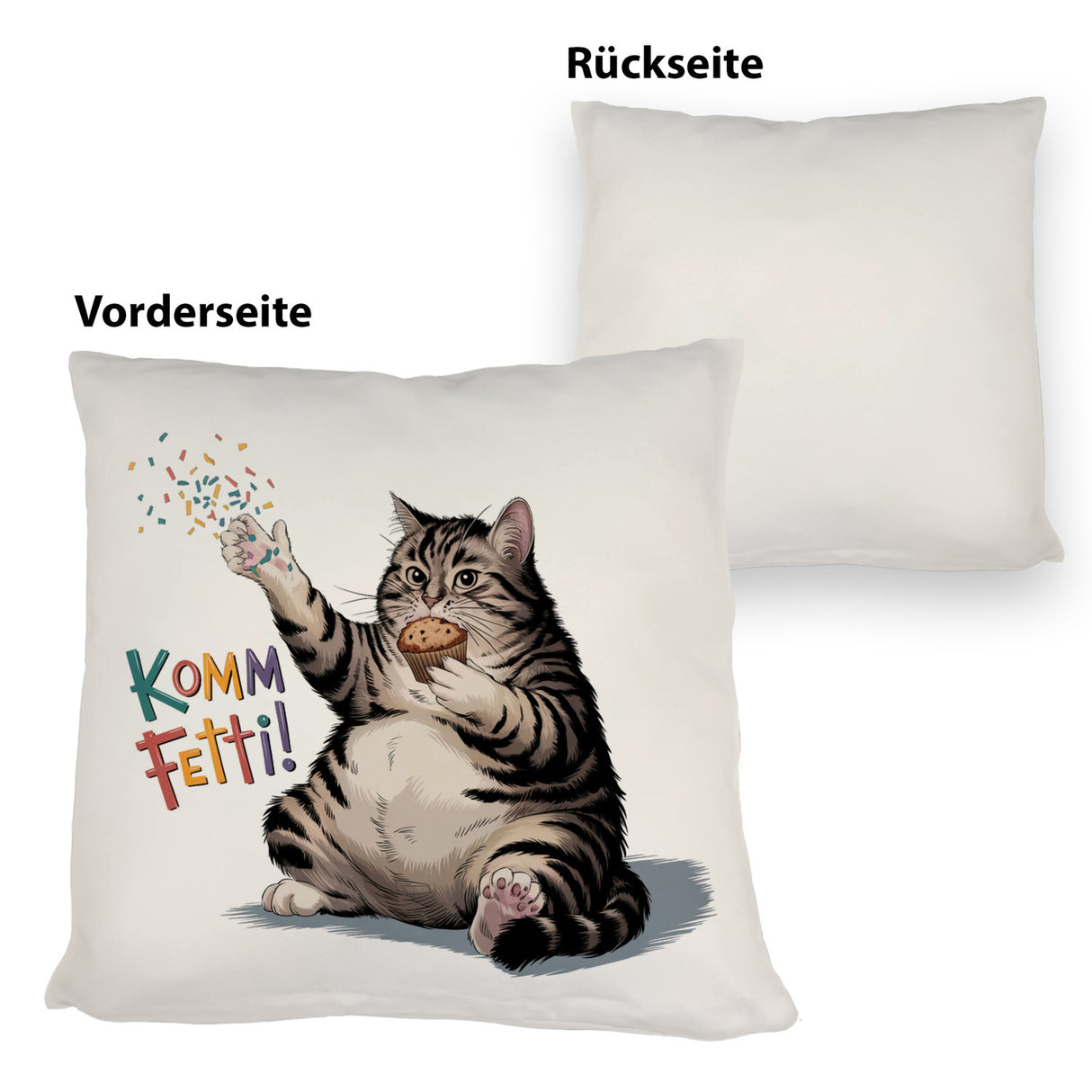 Pummelige Katze Kissen - Komm Fetti