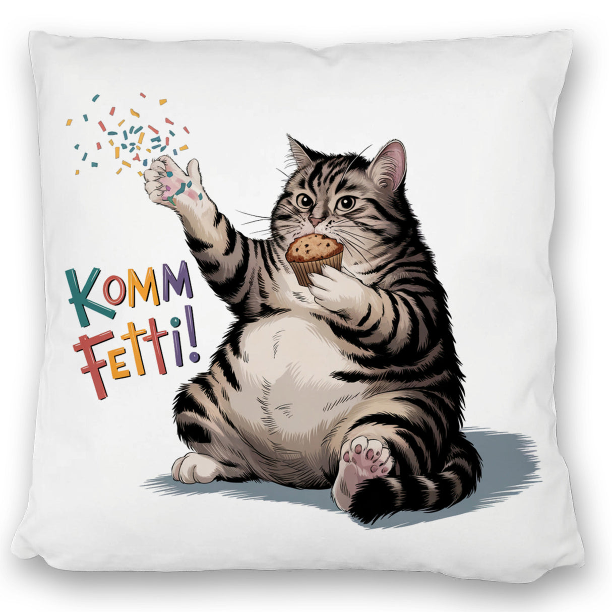 Pummelige Katze Kissen - Komm Fetti