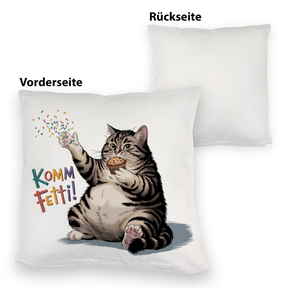 Pummelige Katze Kissen - Komm Fetti