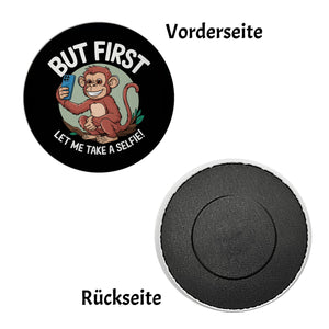 Let me take a selfie! Magnet mit Smartphone-Affe
