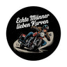 Echte Männer lieben Kurven Magnet mit Retro Biker