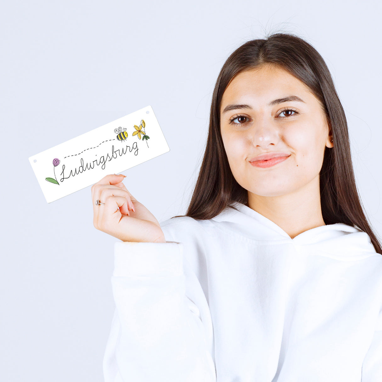 Ludwigsburg Metallschild mit Blumen und Biene