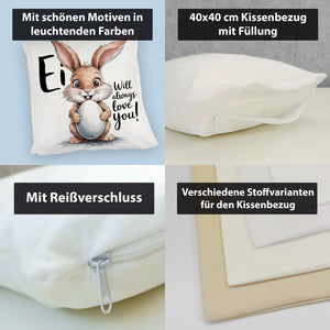 Ei will always love you! Kissen mit niedlichem Hasen