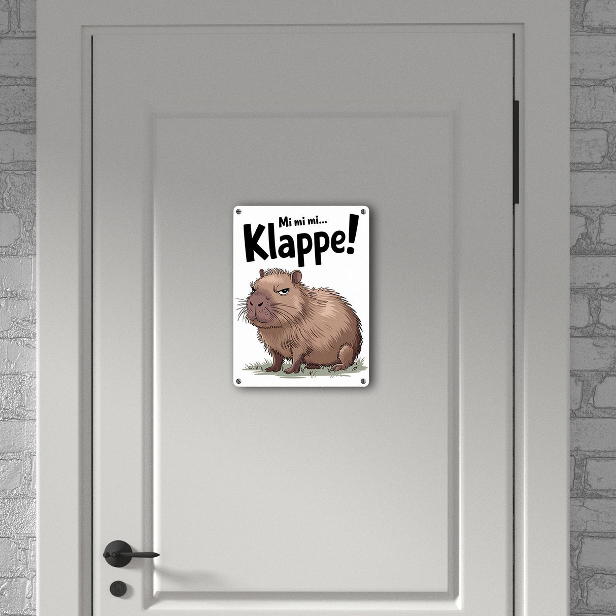 Mi mi mi... Klappe! Grimmiges Cabybara Metallschild in 15x20 cm