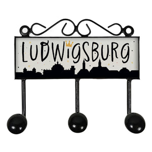Ludwigsburg Skyline Kleiderhaken Leiste mit 3 Haken