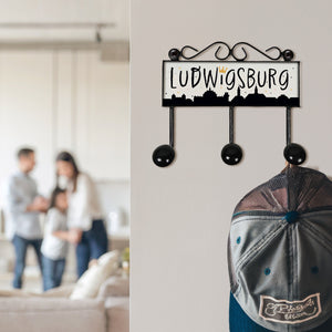 Ludwigsburg Skyline Kleiderhaken Leiste mit 3 Haken
