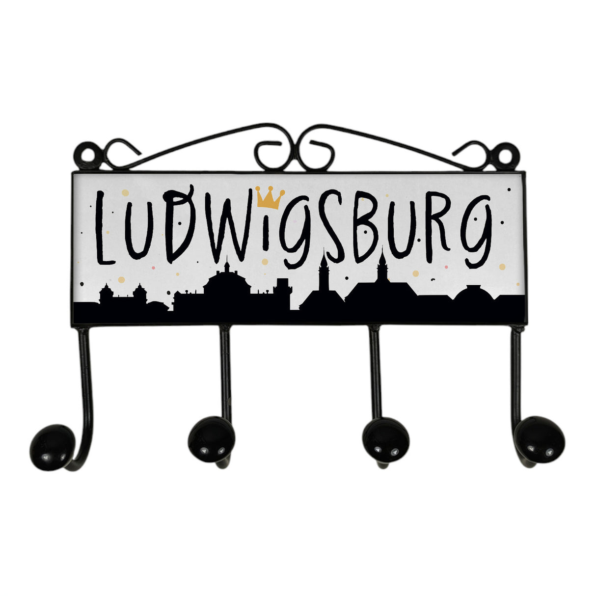 Ludwigsburg Skyline Kleiderhaken Leiste mit 3 Haken