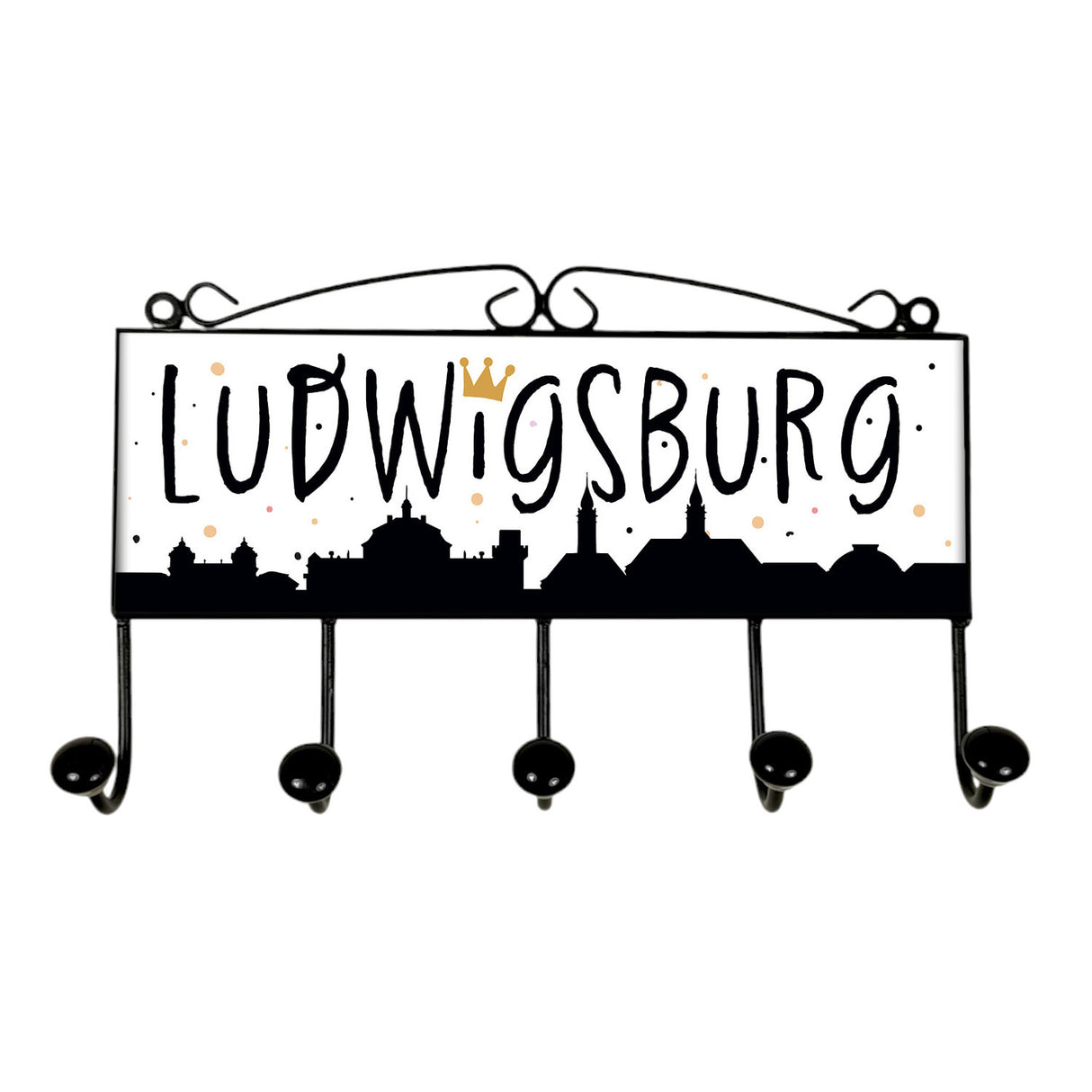 Ludwigsburg Skyline Kleiderhaken Leiste mit 3 Haken