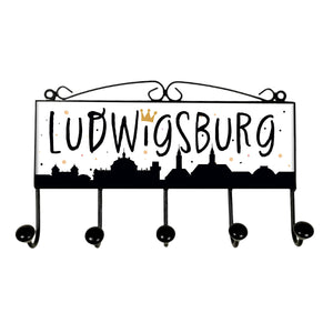 Ludwigsburg Skyline Kleiderhaken Leiste mit 3 Haken
