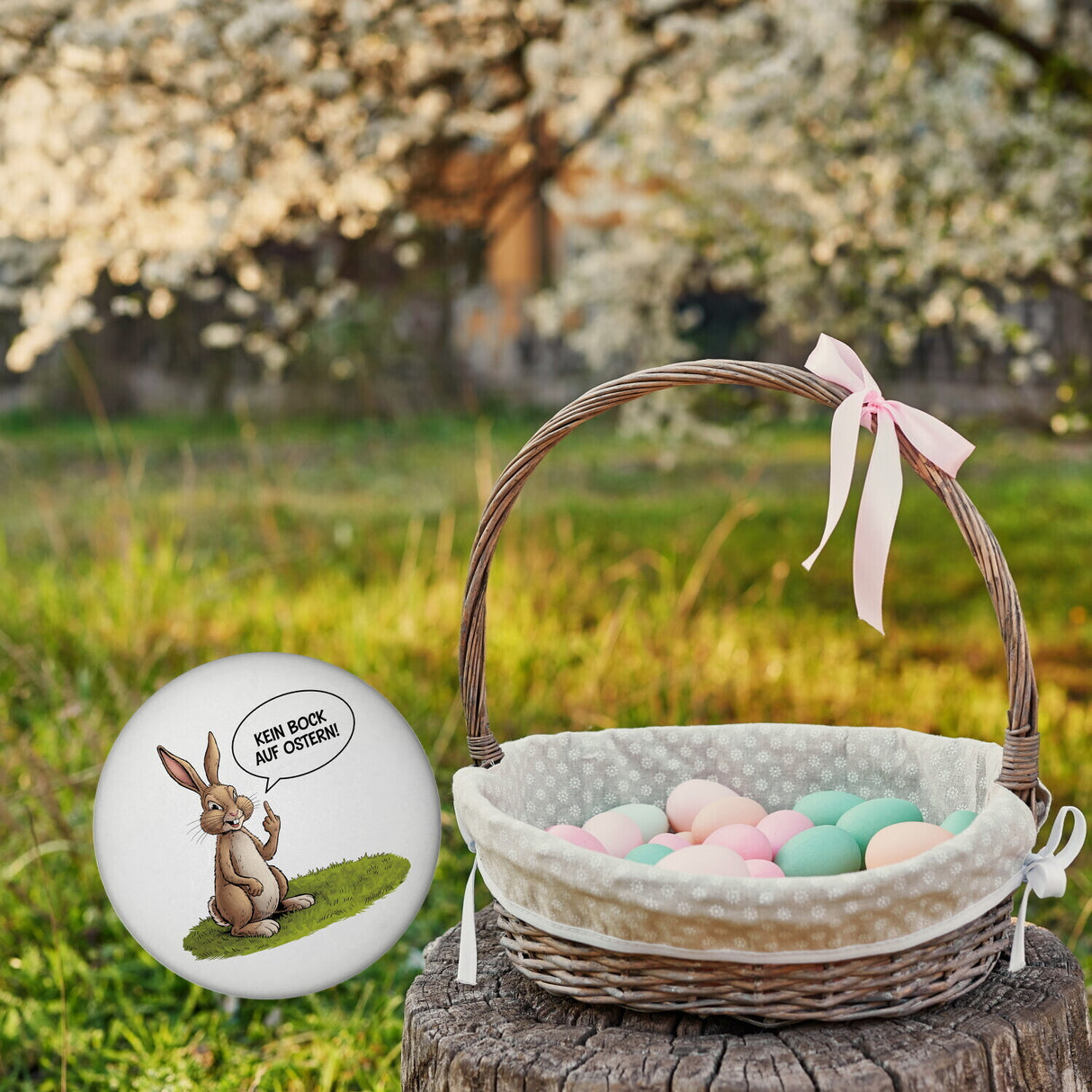 Kein Bock auf Ostern Magnet mit Mittelfinger-Hase