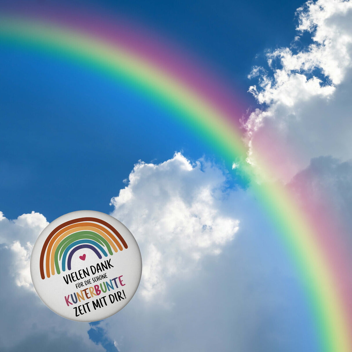 Vielen Dank für die kunterbunte Zeit Magnet mit Regenbogen
