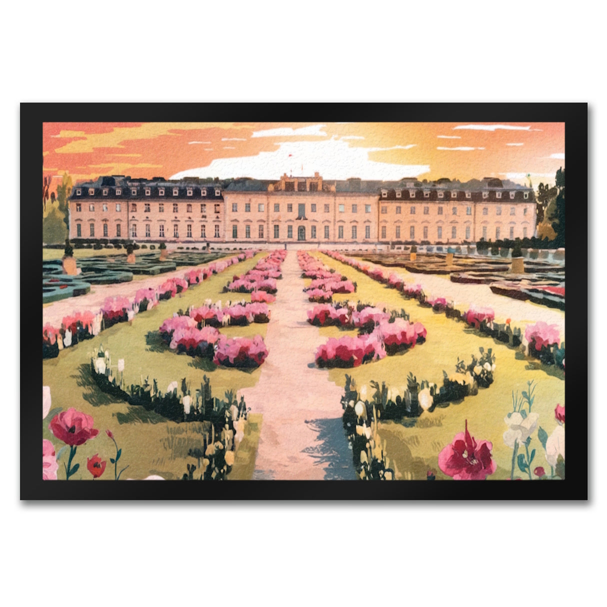 Schloss Ludwigsburg Fussmatte mit Sonnenuntergang