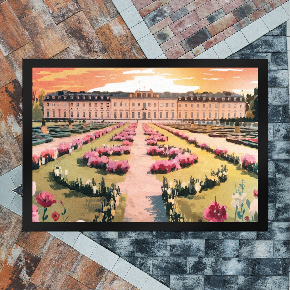 Schloss Ludwigsburg Fussmatte mit Sonnenuntergang