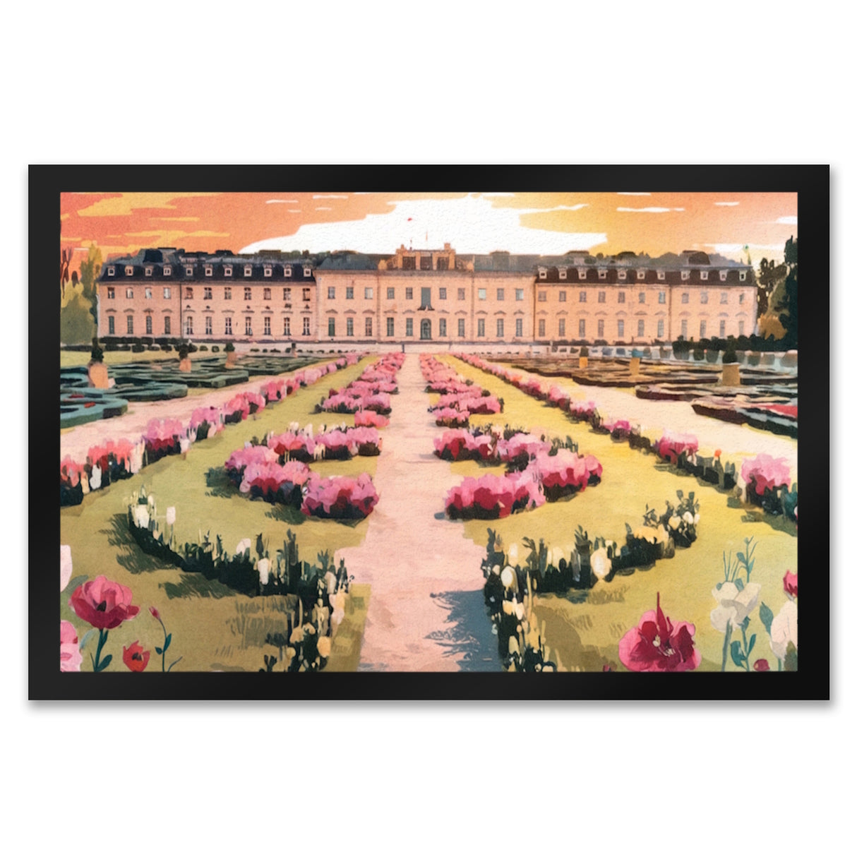 Schloss Ludwigsburg Fussmatte mit Sonnenuntergang