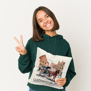 Ludwigsburg Reise Kissen Pferdekutsche auf Kopfsteinpflaster