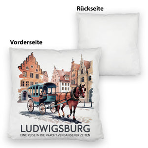 Ludwigsburg Reise Kissen Pferdekutsche auf Kopfsteinpflaster