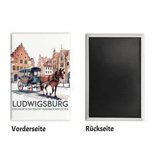 Ludwigsburg Reise Souvenir Souvenir Magnet Pferdekutsche auf Kopfsteinpflaster