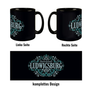 Ludwigsburg Barock Ornament Tasse - türkis
