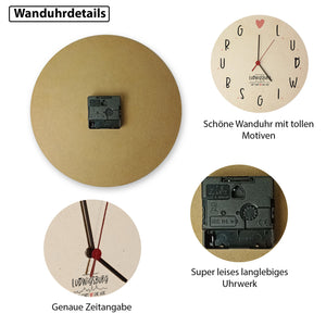 Ludwigsburg Wanduhr mit Spruch Eine Stadt - Eine Liebe