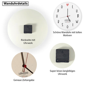 Ludwigsburg Wanduhr mit Spruch Eine Stadt - Eine Liebe