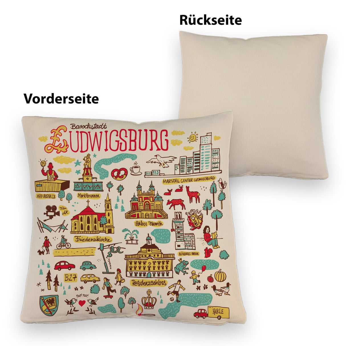 Ludwigsburg Wimmelbild Kissen