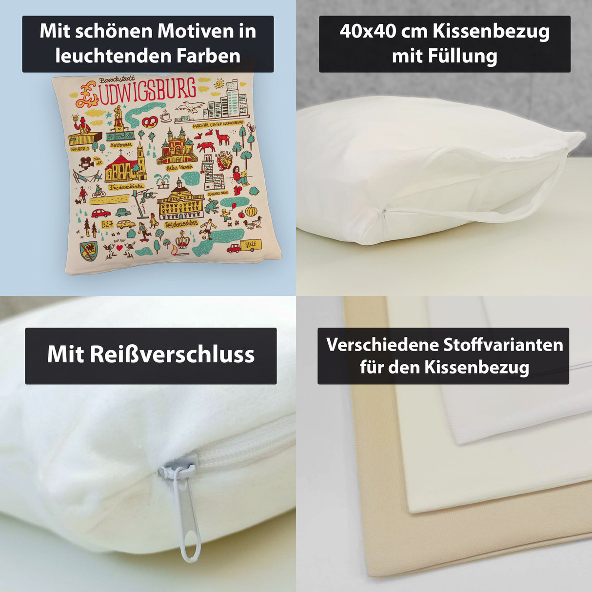 Ludwigsburg Wimmelbild Kissen