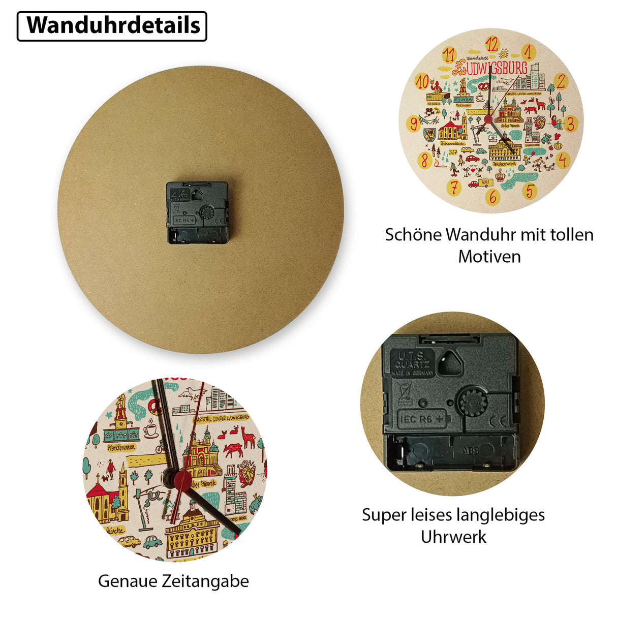 Ludwigsburg Wimmelbild Wanduhr