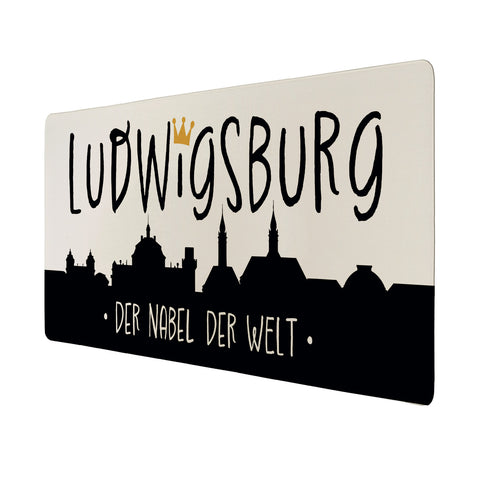 Ludwigsburg Skyline Schreibtischunterlage 69x31cm XXL Mauspad - Nabel der Welt