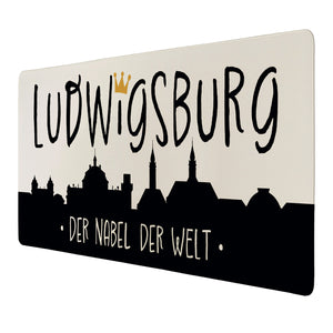 Ludwigsburg Skyline Schreibtischunterlage 69x31cm XXL Mauspad - Nabel der Welt