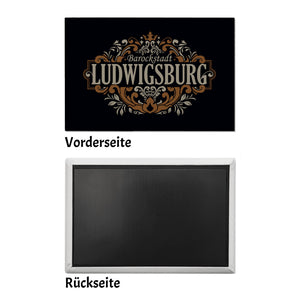 Ludwigsburg Barock Ornament Souvenir Magnet eckig - braun