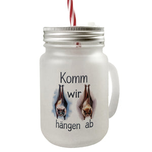 Fledermäuse - Komm, wir hängen ab Trinkglas mit Bambusdeckel