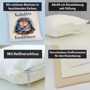 Nachtaktive Knuddelmaus Kissen Kuschelige Fledermaus
