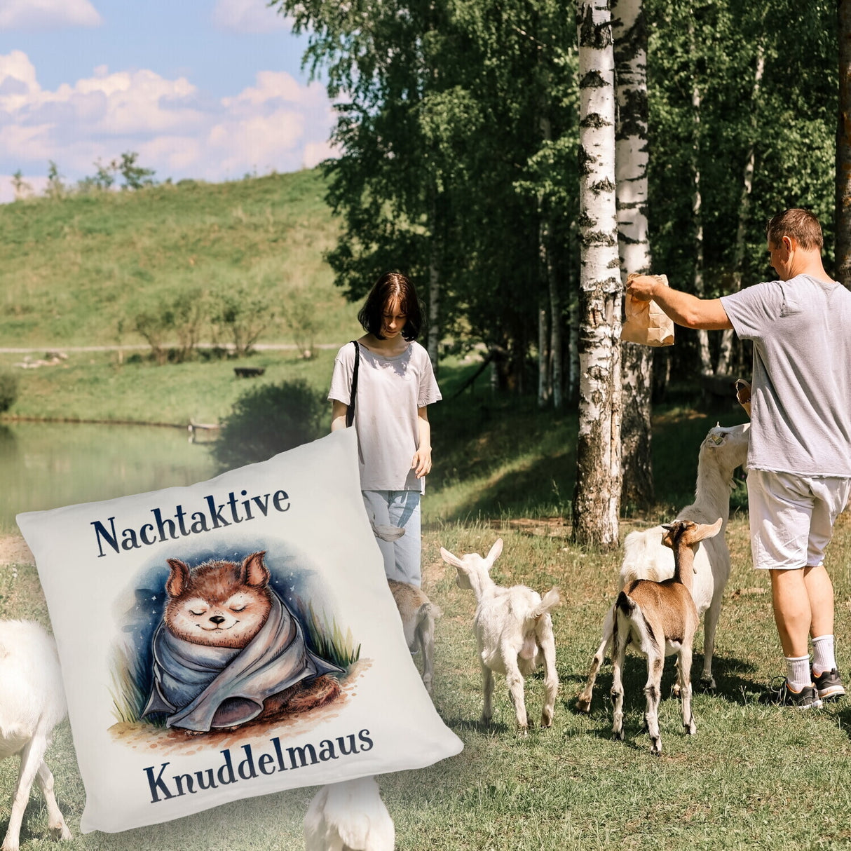 Nachtaktive Knuddelmaus Kissen Kuschelige Fledermaus