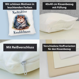 Nachtaktive Knuddelmaus Kissen Kuschelige Fledermaus